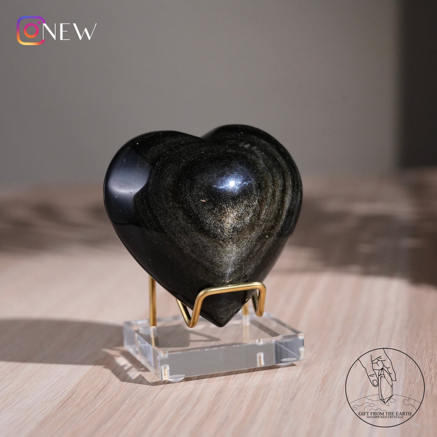 Golden obsidian heart