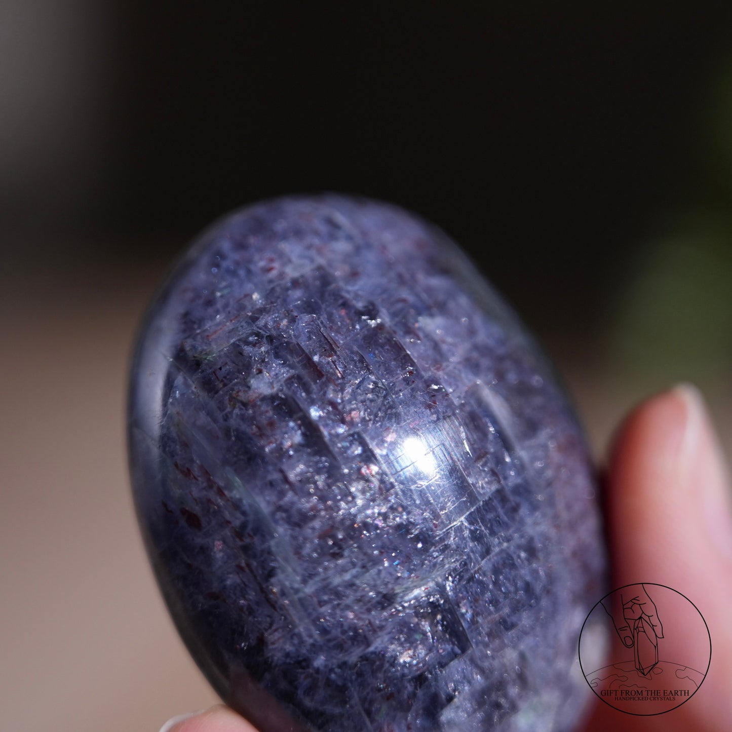 Iolite with stberry quartz