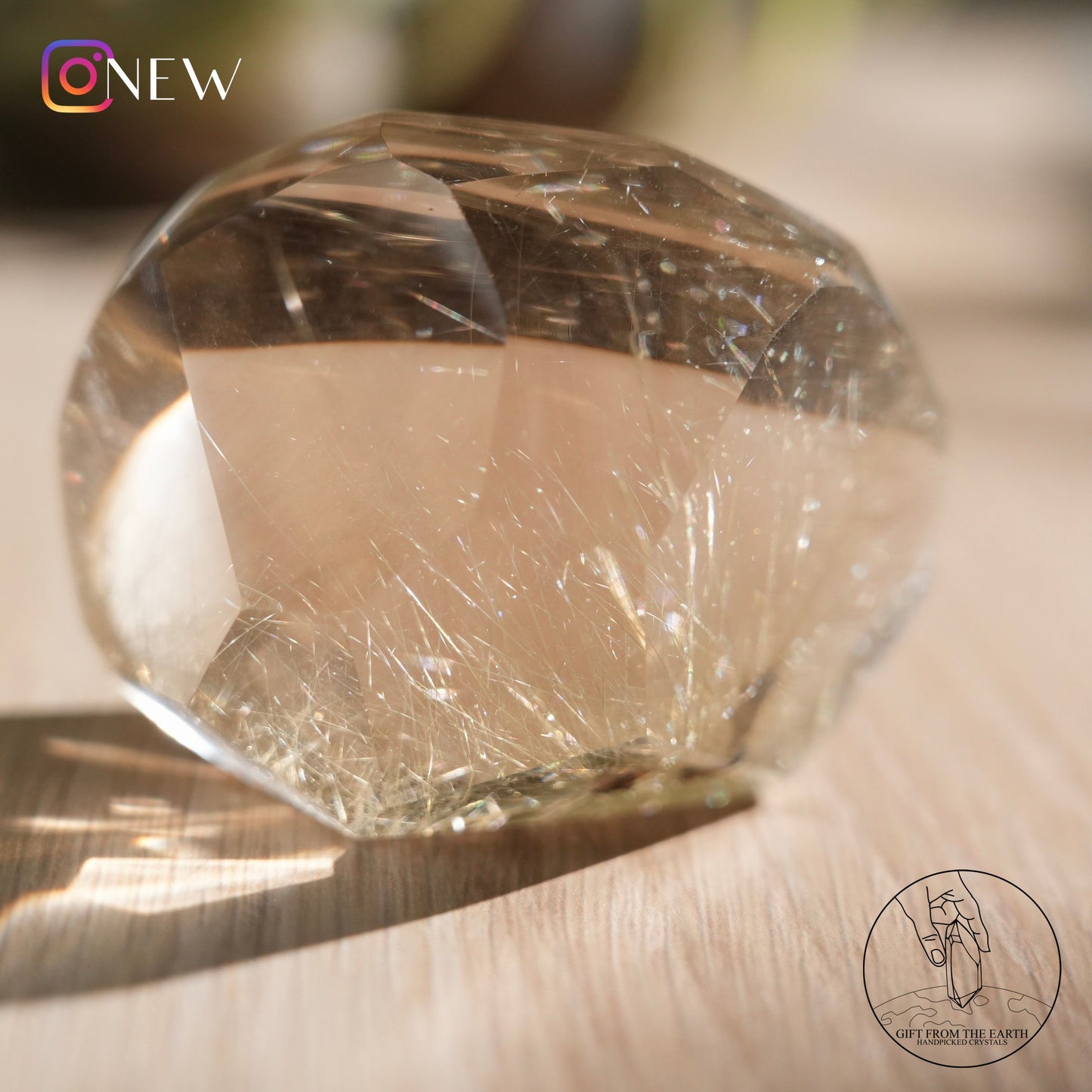 Golden rutilated quartz freeform