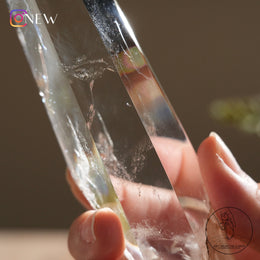 半打磨藍針白水晶