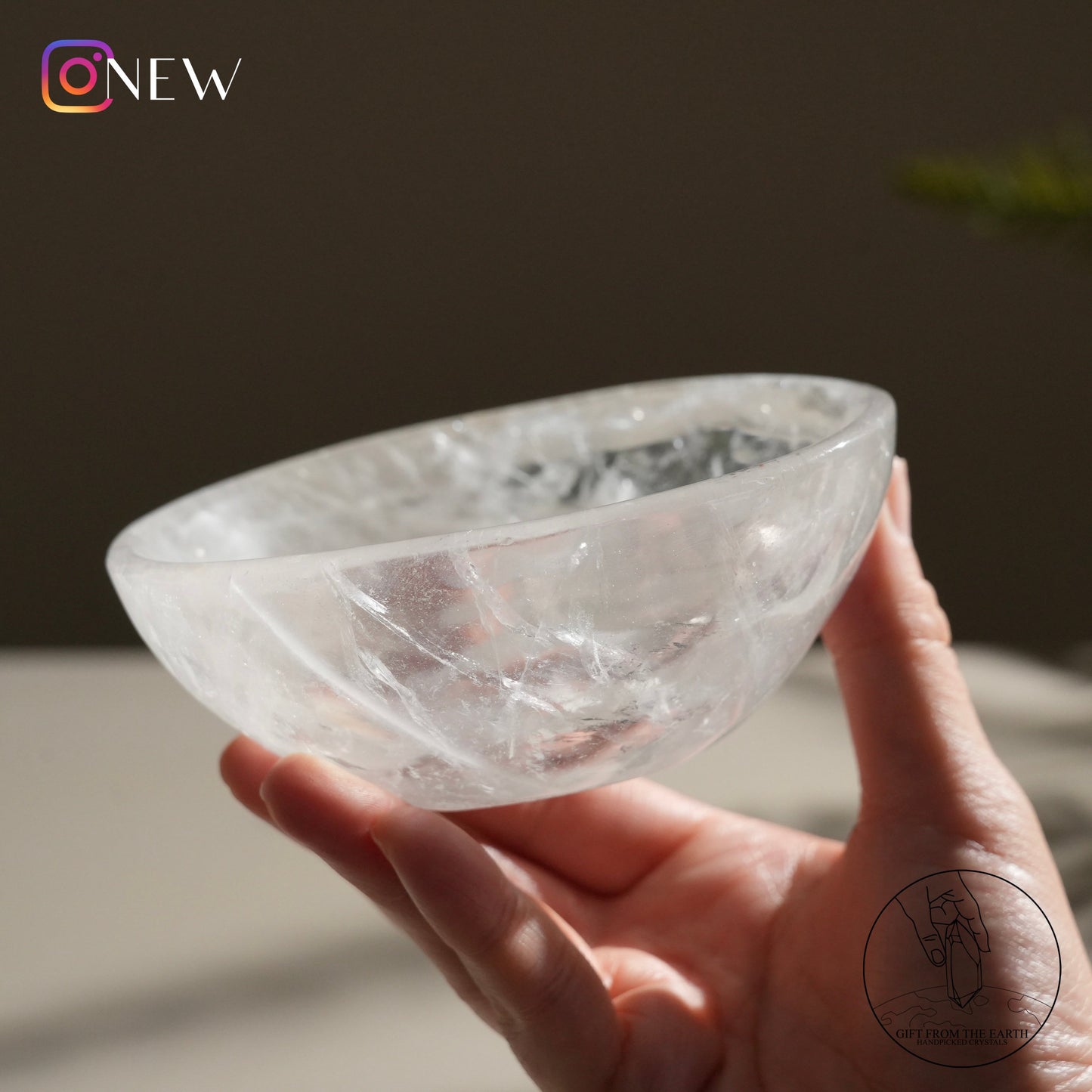 Clear quartz bowl