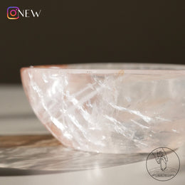 白水晶碗黃金療癒者共生 (淡粉紅)