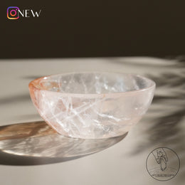白水晶碗黃金療癒者共生 (淡粉紅)