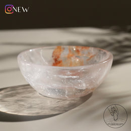 白水晶碗黃金療癒者共生 (淡粉紅)