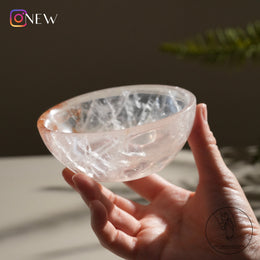 白水晶碗黃金療癒者共生 (淡粉紅)