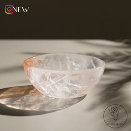 白水晶碗黃金療癒者共生 (淡粉紅)