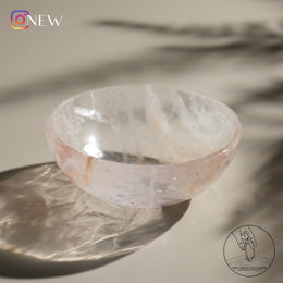 白水晶碗火晶黃金療癒者共生 (淡粉紅)