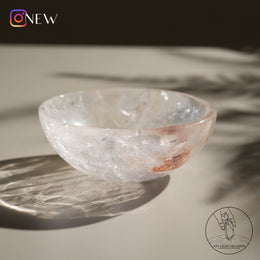白水晶碗火晶黃金療癒者共生 (淡粉紅)