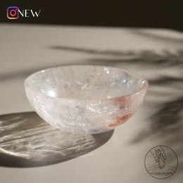 白水晶碗火晶黃金療癒者共生 (淡粉紅)