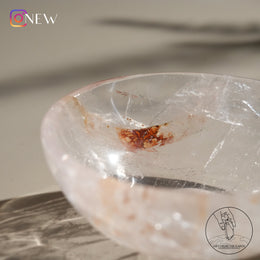 白水晶碗火晶黃金療癒者共生 (淡粉紅)