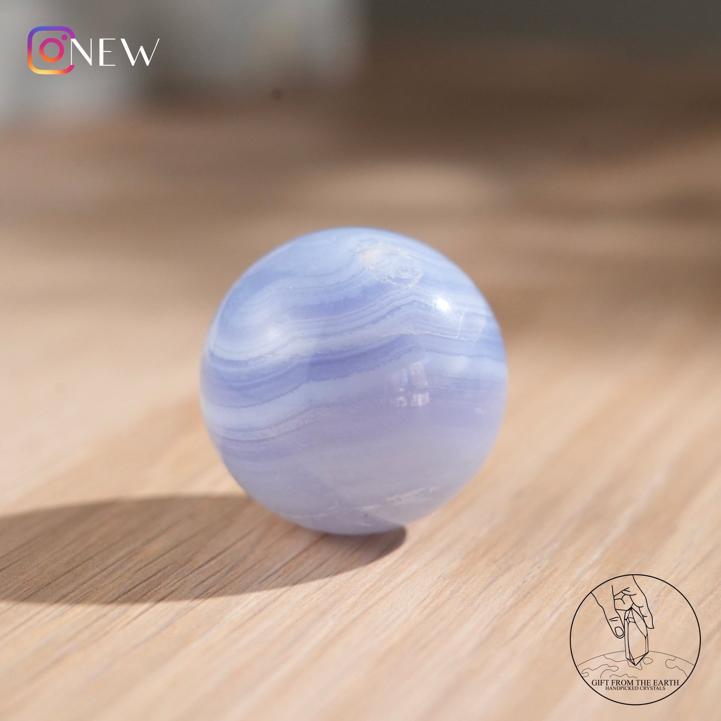 Blue lace agate sphere