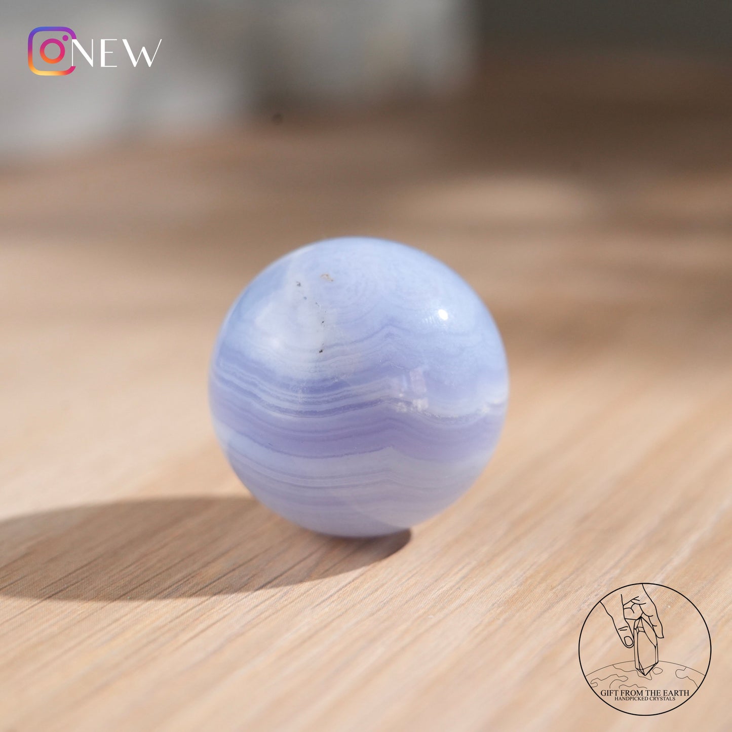 Blue lace agate sphere