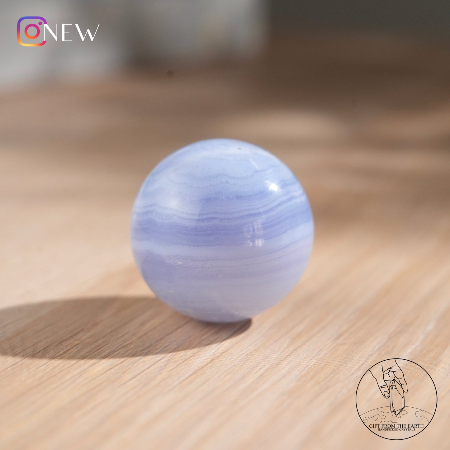 Blue lace agate sphere