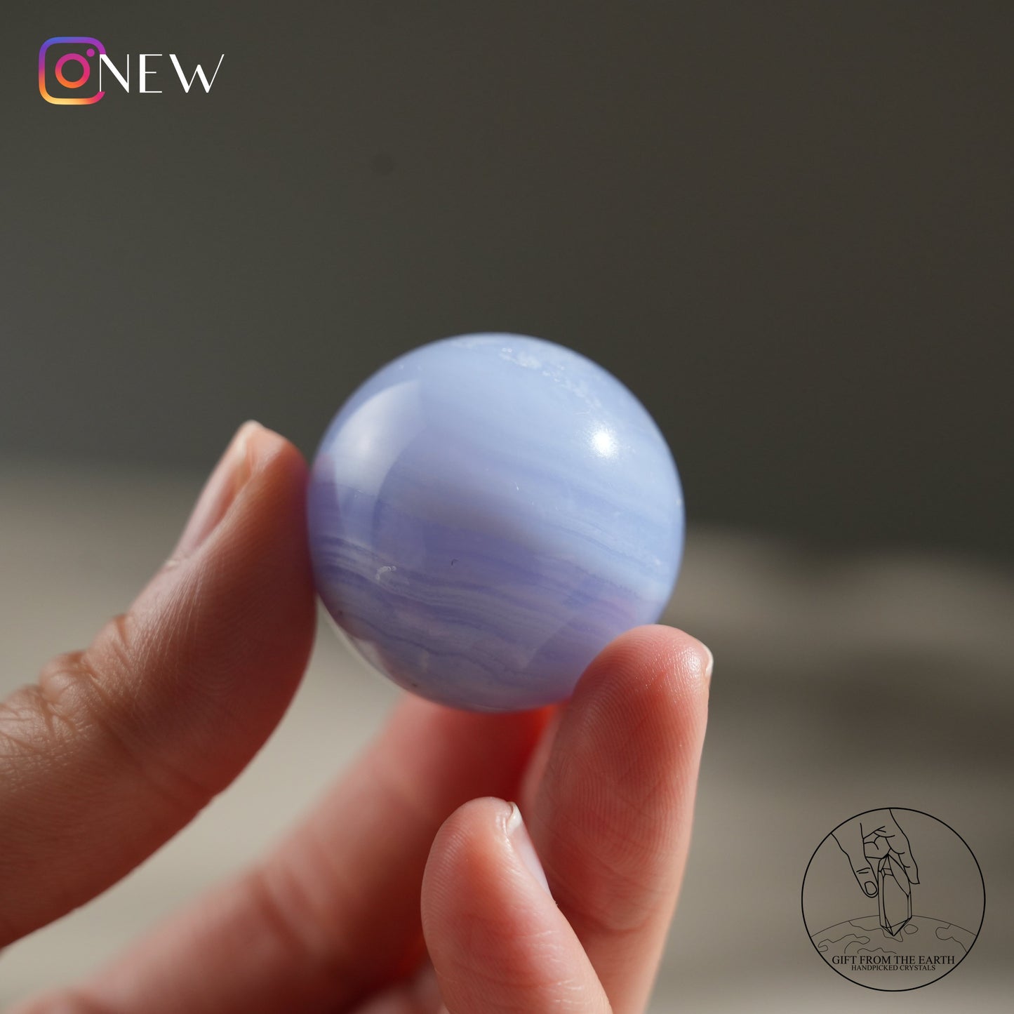 Blue lace agate sphere