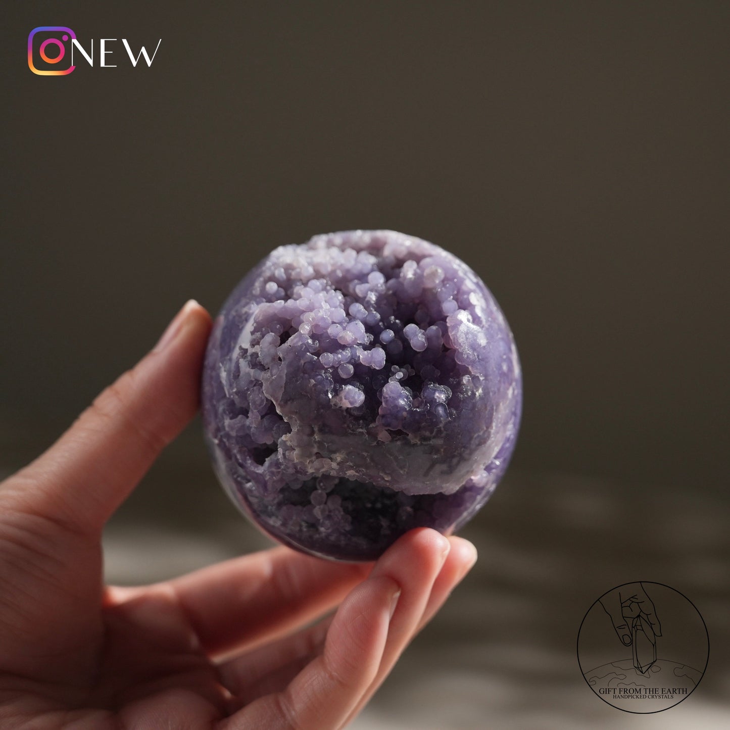 Grape agate sphere