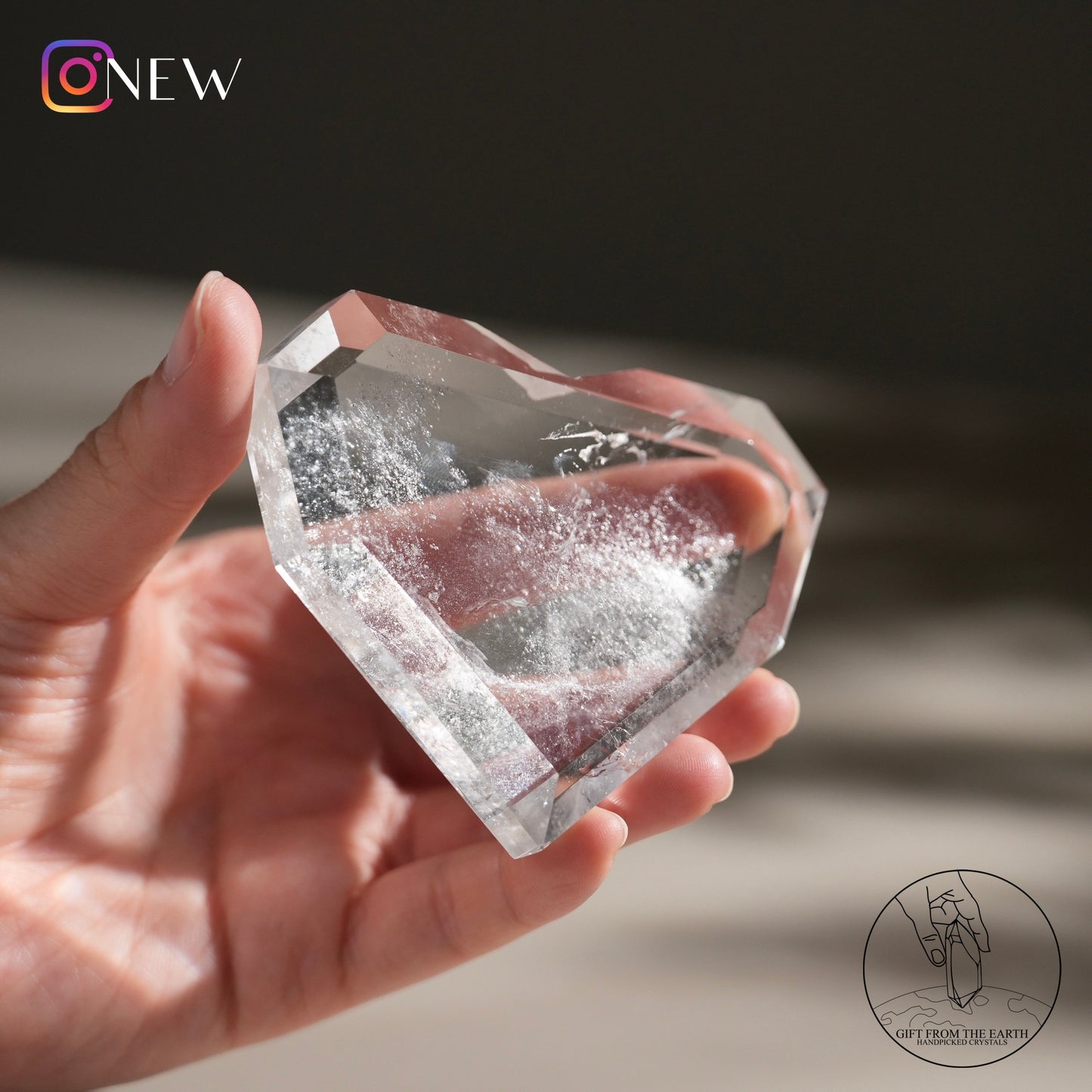 Clear quartz heart