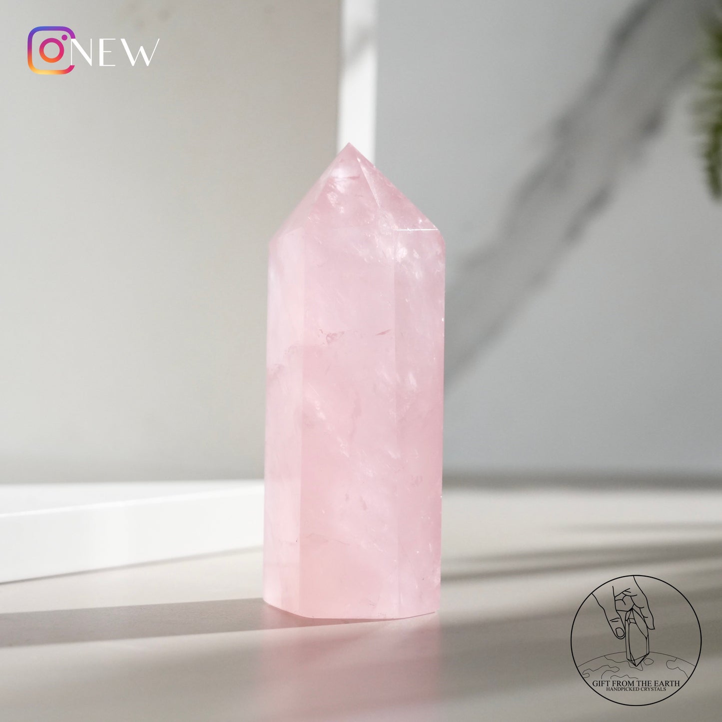 Mozambique rose quartz point