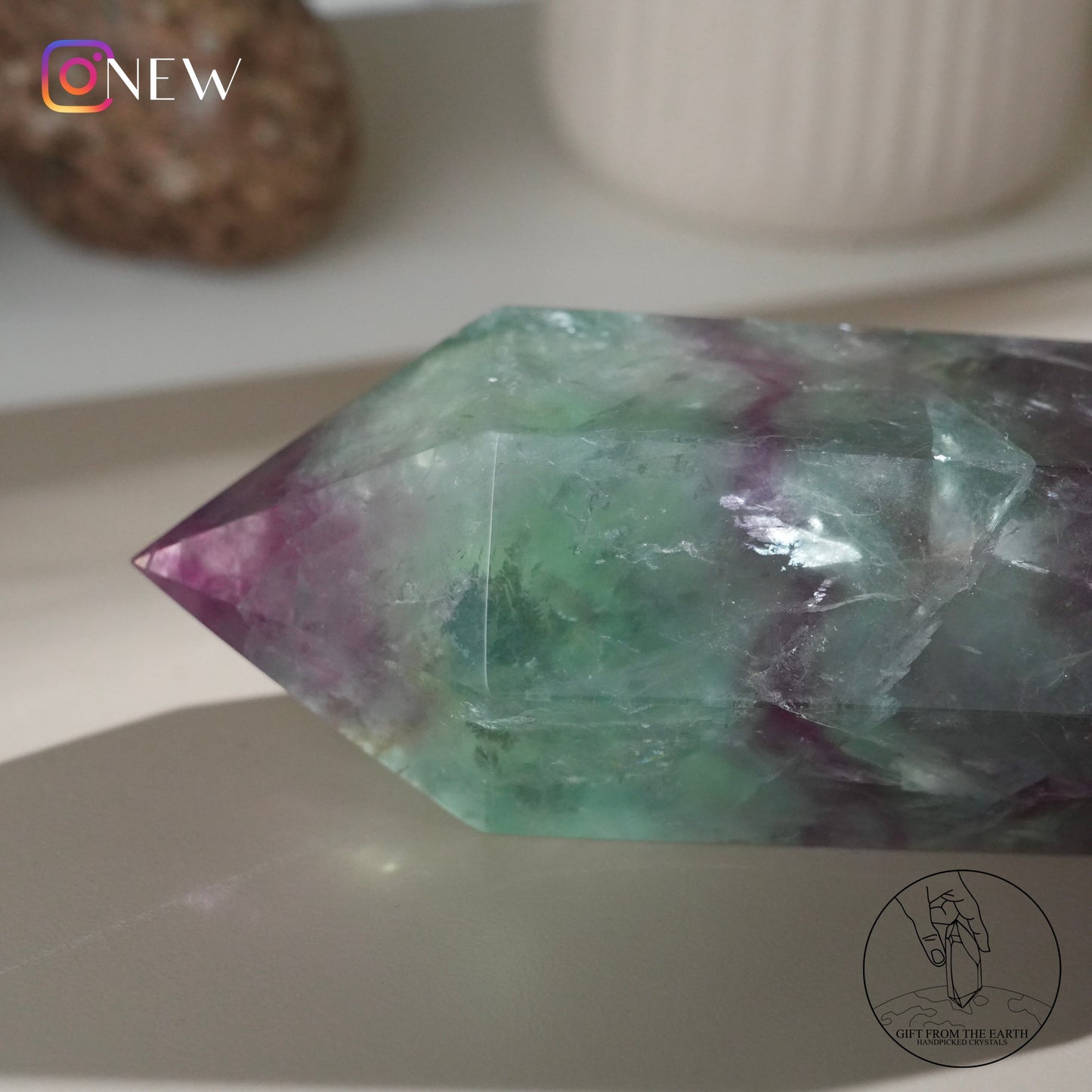 Double-terminated purple-green fluorite