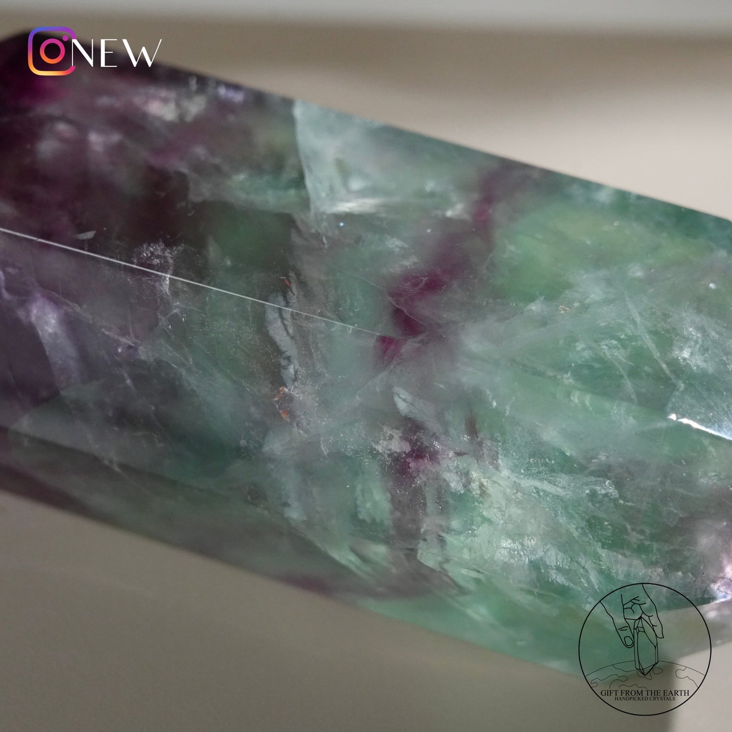 Double-terminated purple-green fluorite