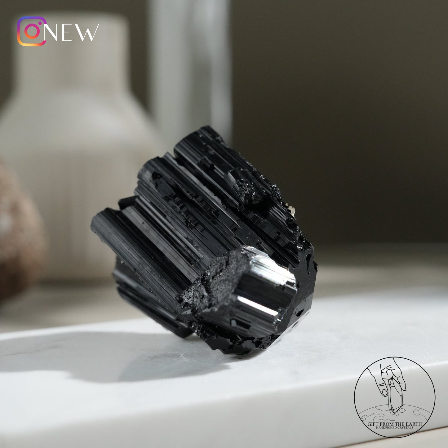 Mozambique lustrous black tourmaline 