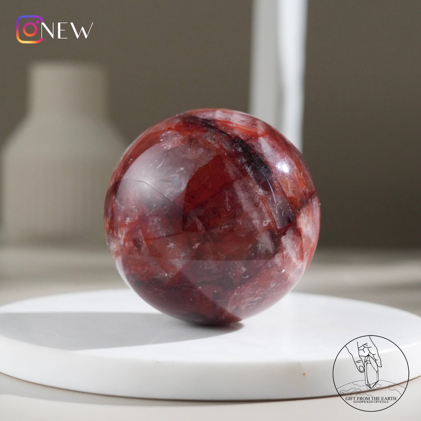 Fire quartz sphere