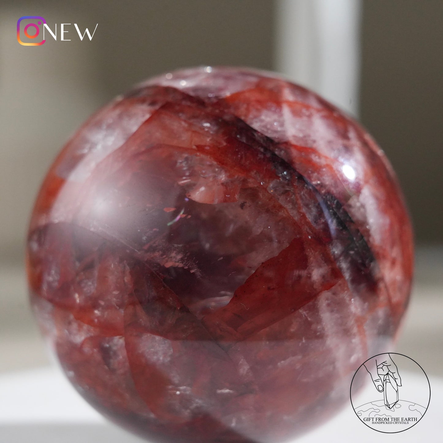 Fire quartz sphere