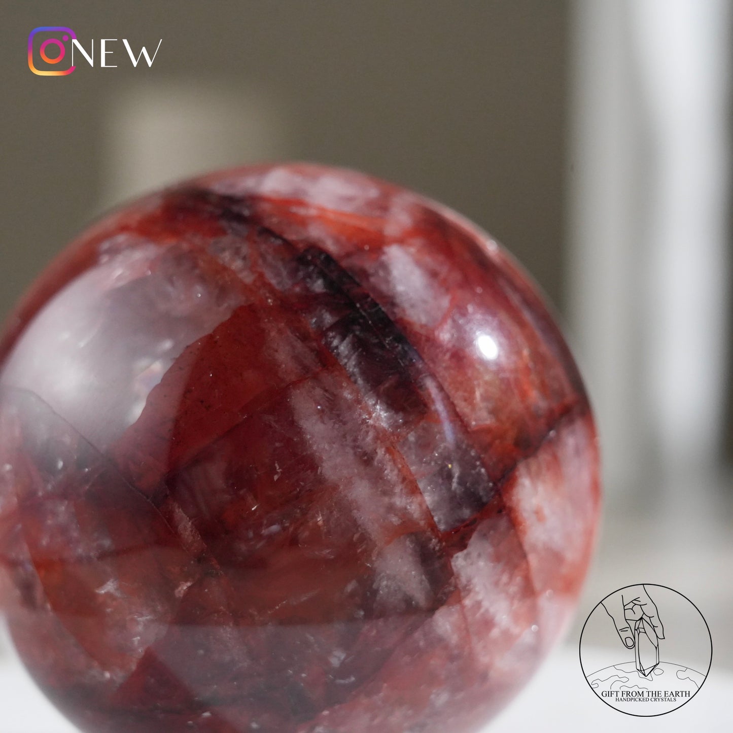 Fire quartz sphere