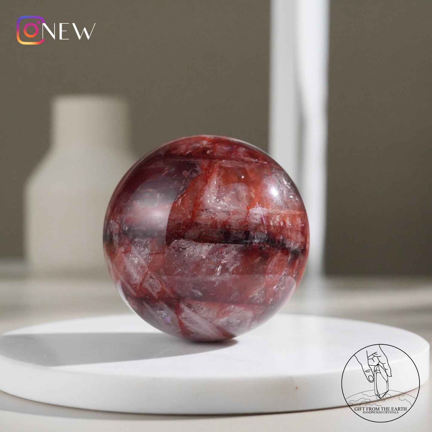 Fire quartz sphere