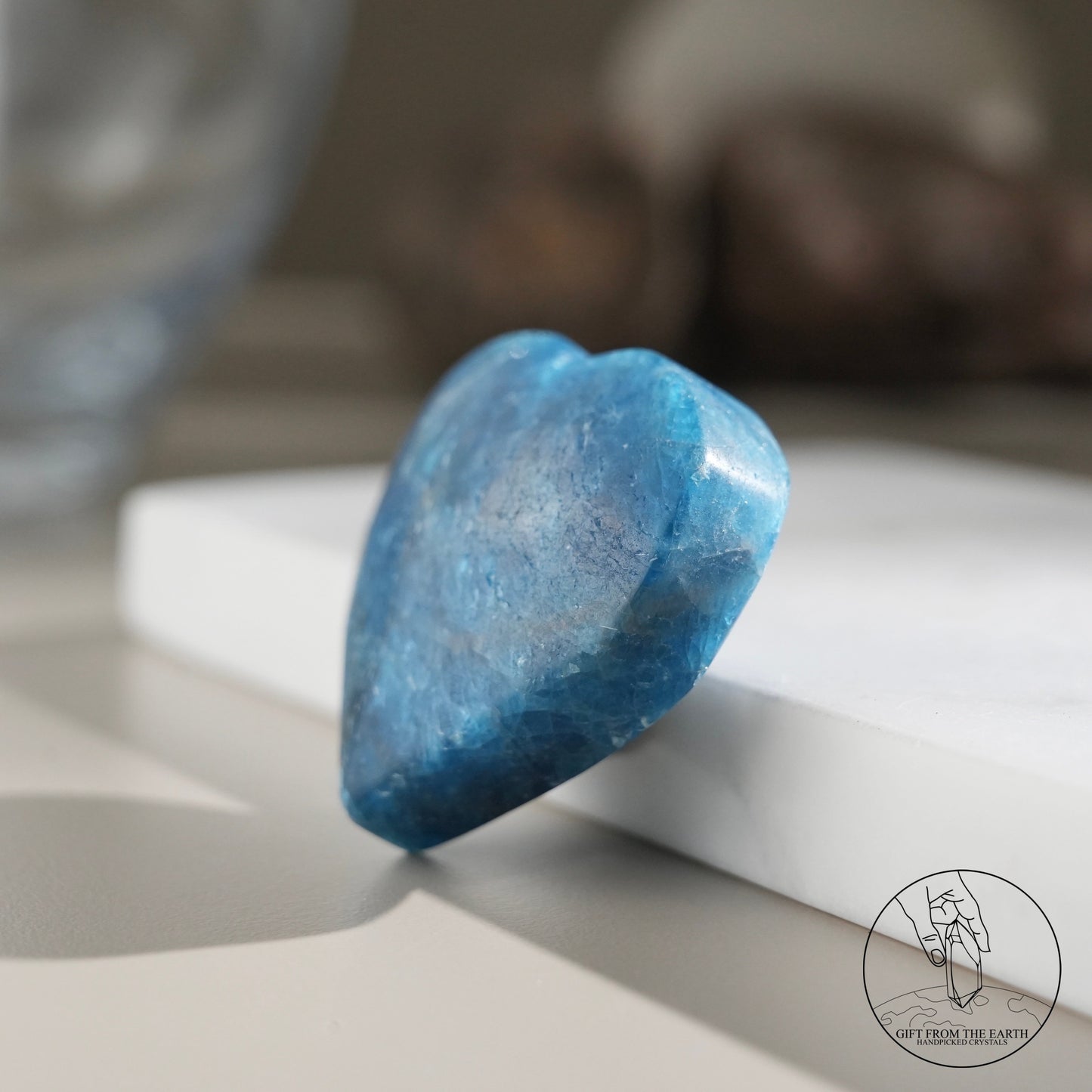 Blue lazulite heart