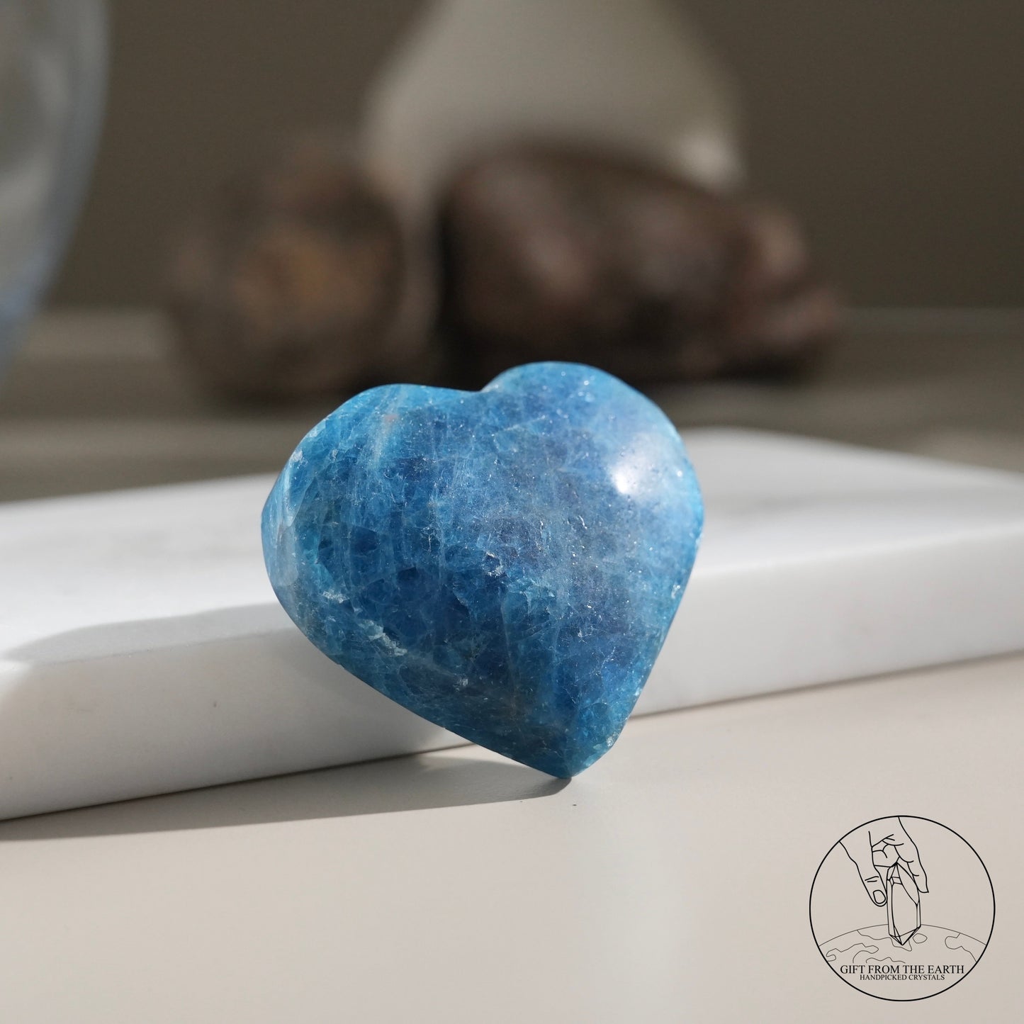 Blue lazulite heart