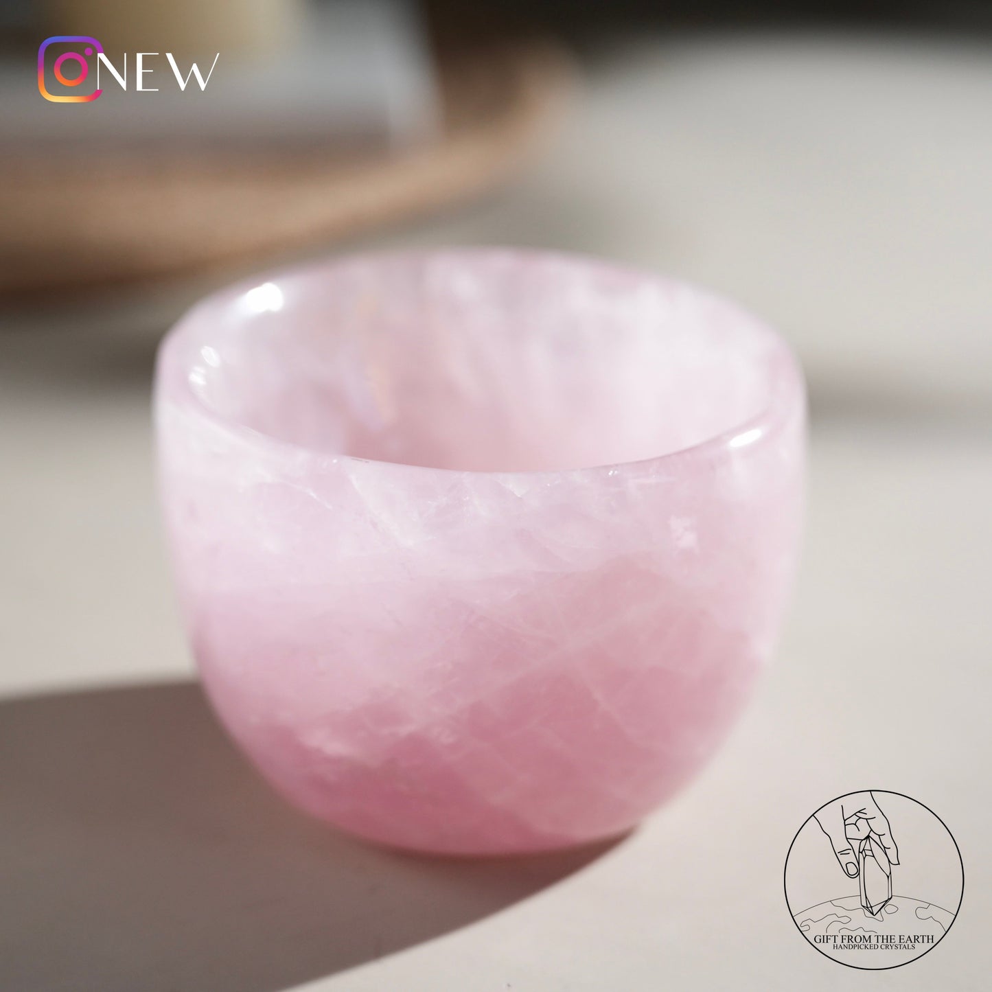 Mozambique rose quartz bowl