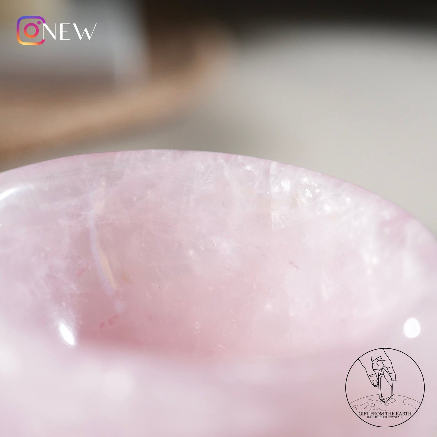 Mozambique rose quartz bowl