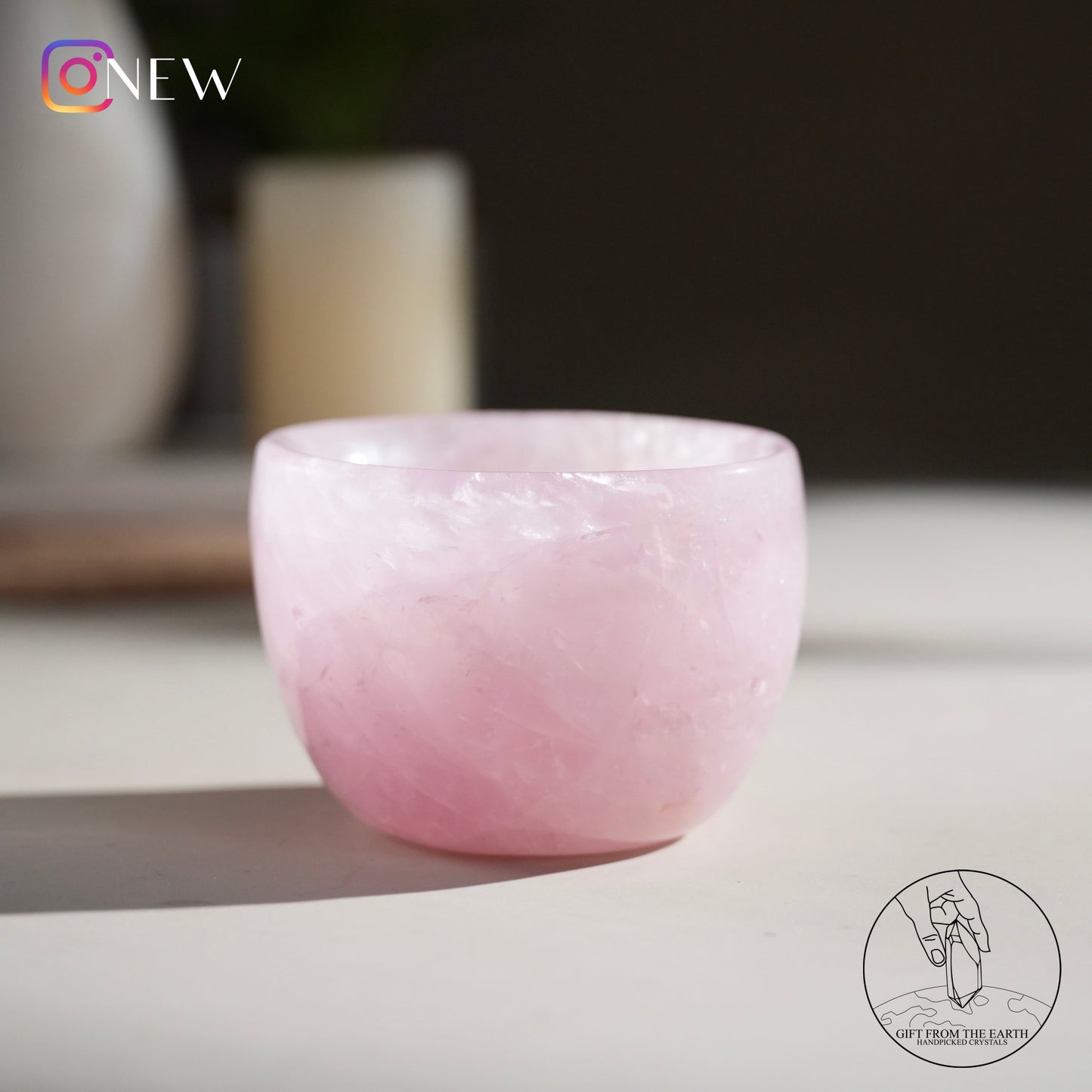 Mozambique rose quartz bowl