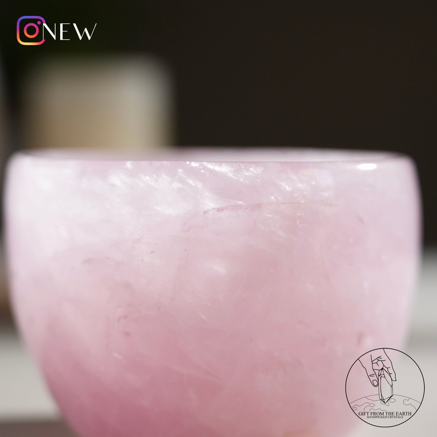 Mozambique rose quartz bowl