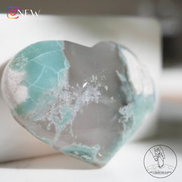 玉化綠櫻花瑪瑙心