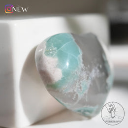 玉化綠櫻花瑪瑙心