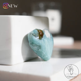 玉化綠櫻花瑪瑙心