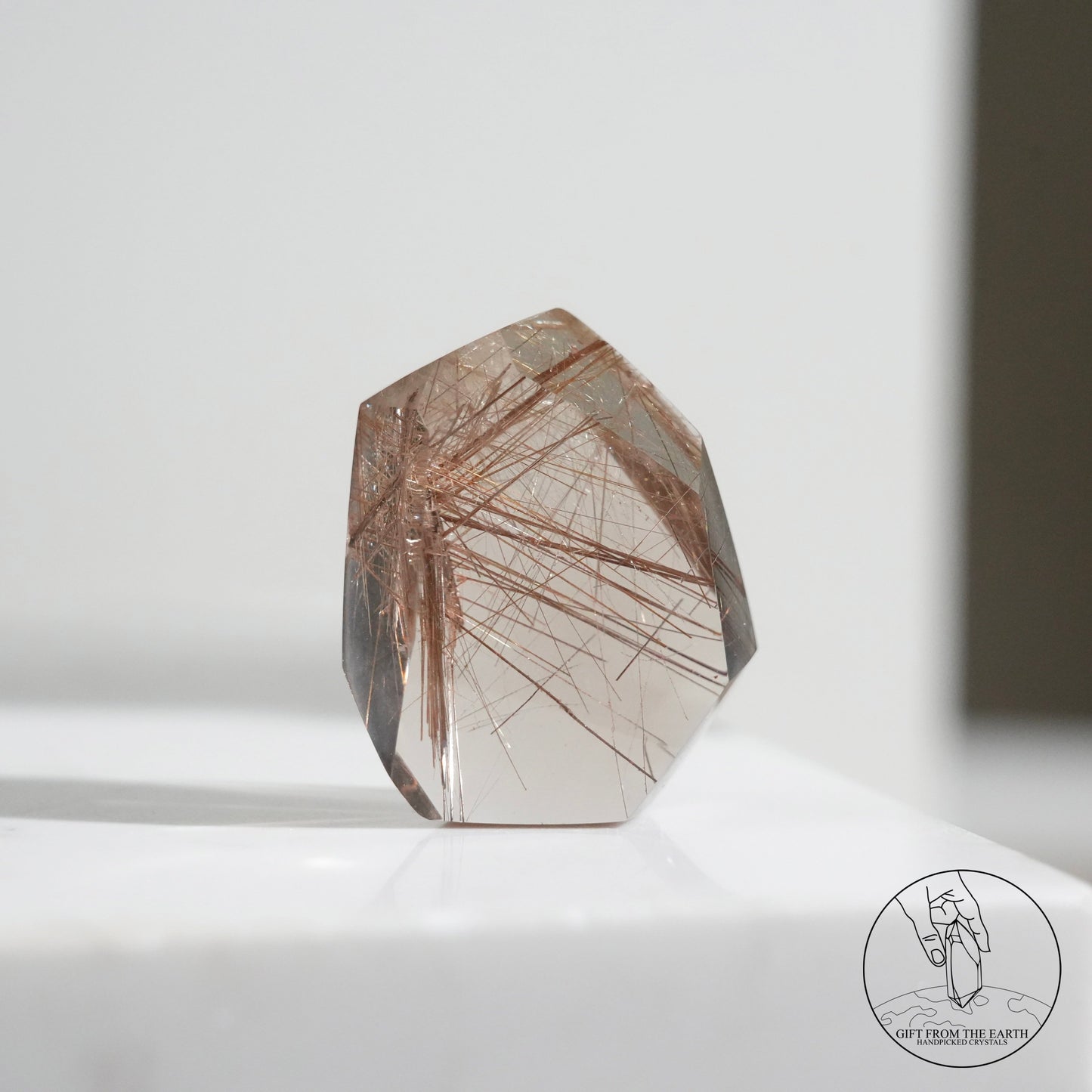 Golden rutilated quartz freeform