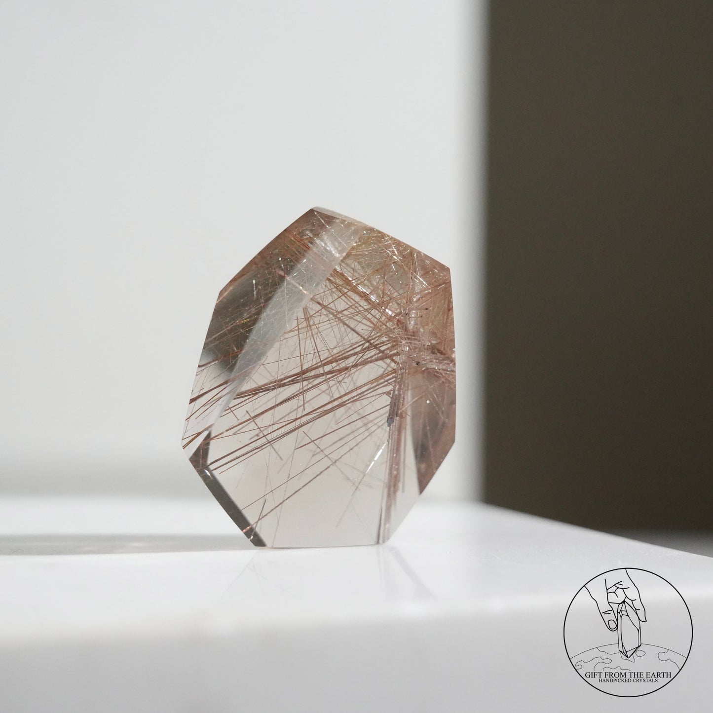 Golden rutilated quartz freeform