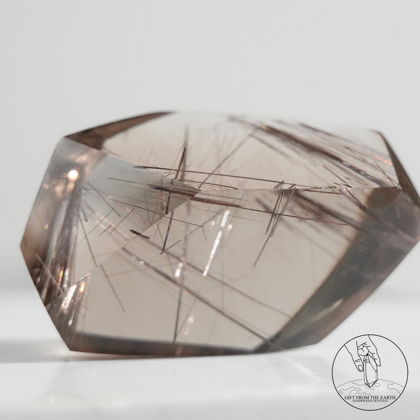 Silver rutilated quartz freeform