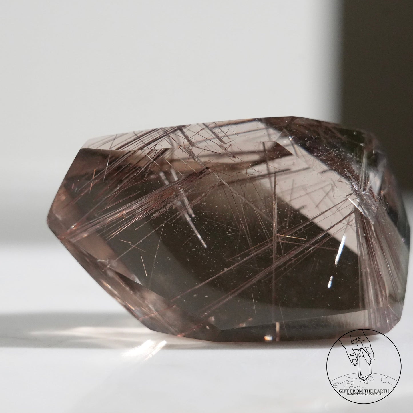 Silver rutilated quartz freeform