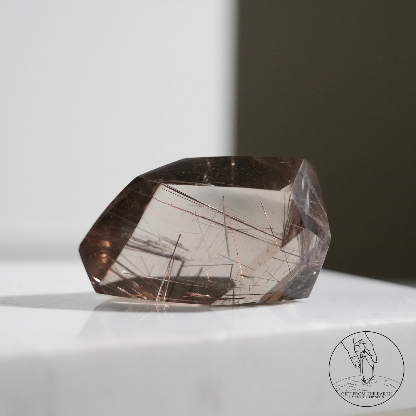 Silver rutilated quartz freeform