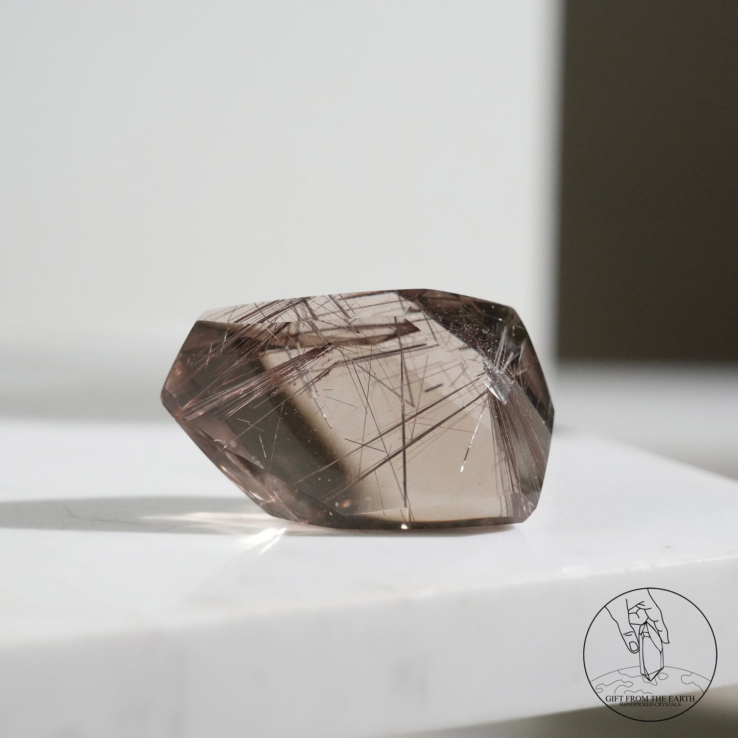 Silver rutilated quartz freeform