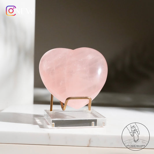 Mozambique rose quartz heart