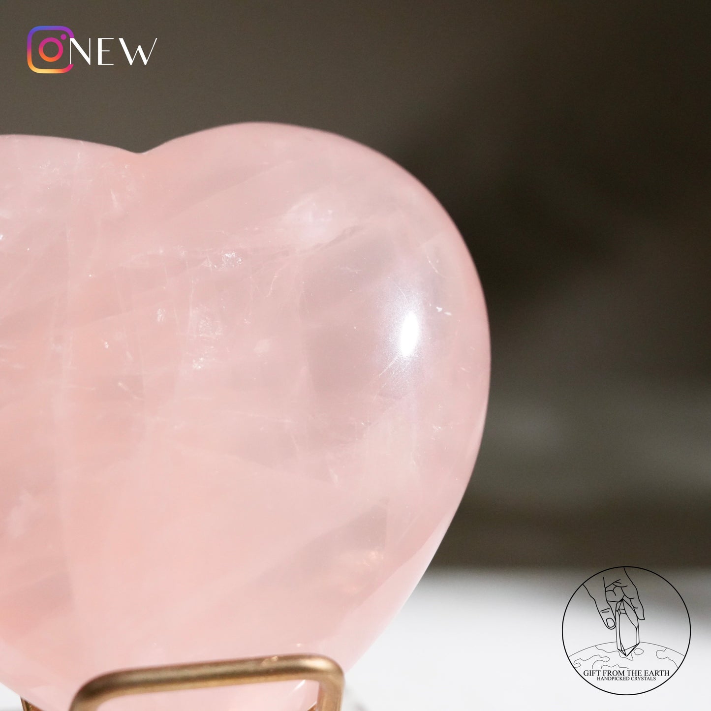 Mozambique rose quartz heart