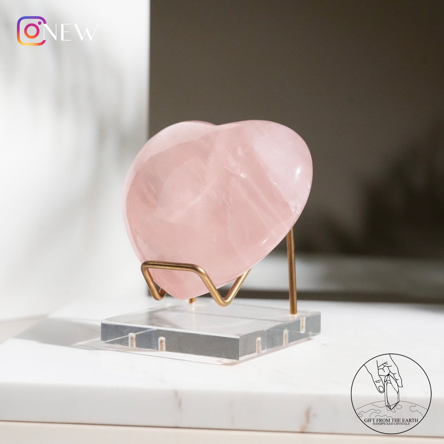 Mozambique rose quartz heart