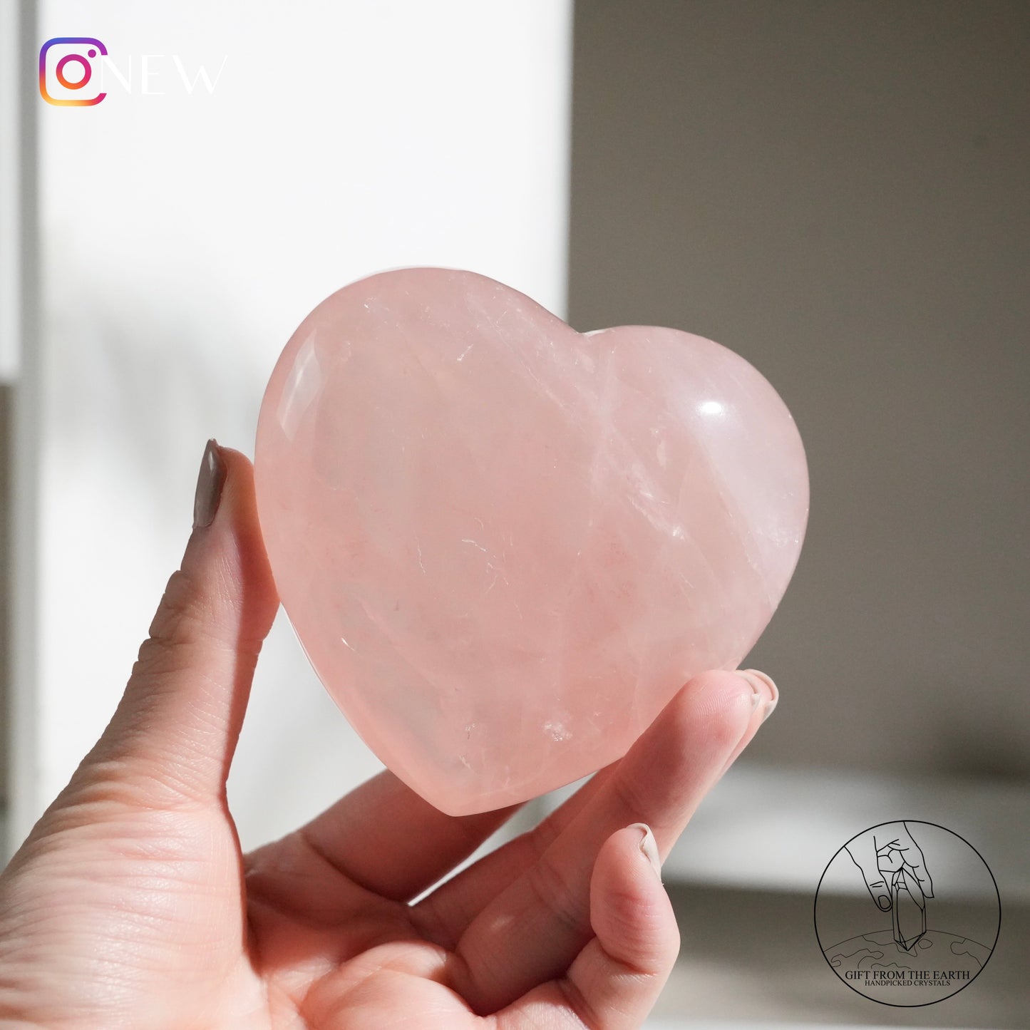 Mozambique rose quartz heart