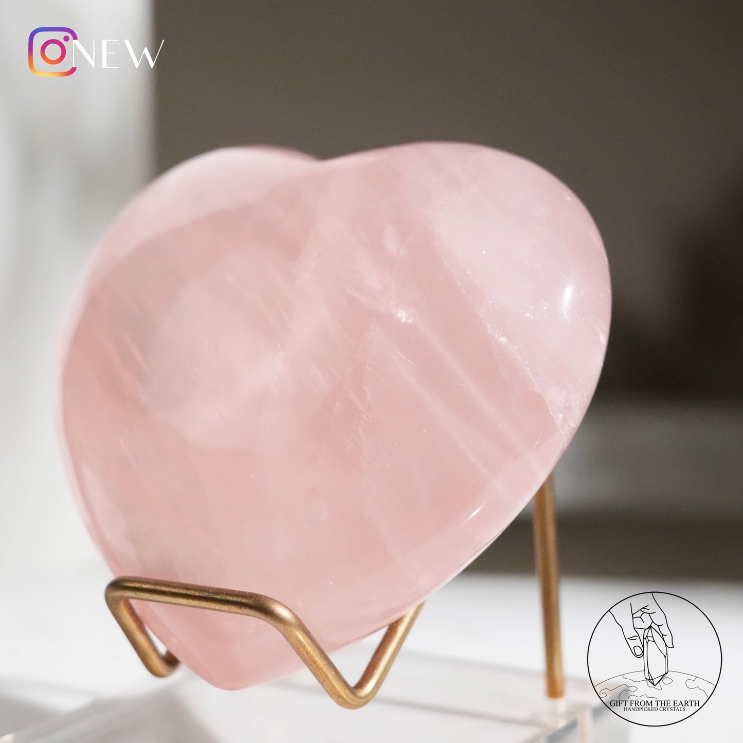 Mozambique rose quartz heart