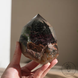 半打磨紅綠千層幽靈水晶