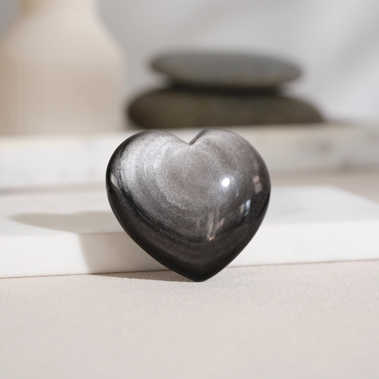 Golden obsidian heart